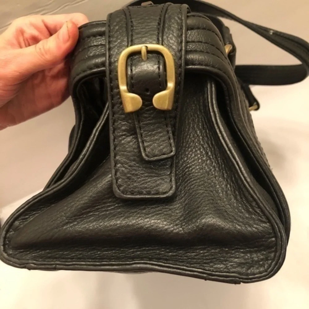 Michael kors vintage black leather satchel bag